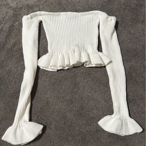 White off shoulder sweater